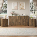 9 Drawer Dresser & 3-Drawer Nightstand Set 3-Piece, Walnut丨63 Long Dresser Set Night Stand Set of 2 with Metal Handle, Modern Wood Chest of Drawers Storage Dressers Set for Bedroom