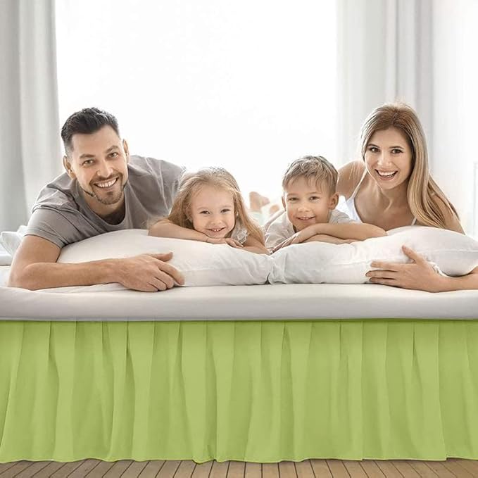 Ruffle Bed Skirt with Split Corners, Microfiber Dust Ruffled for a Perfectly Tailored Bedding Ensemble, Wrinkle and Fade Free, Easy Fit, Queen Size 21 Inch Drop, Sage