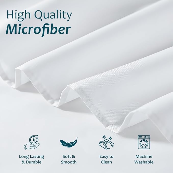 Shreem Linen Ruffled Bed Skirt with Split Corners, Gathered Style, 100% Microfiber, 21-Inch Drop, Dust Ruffle Bedskirt with Platform, RV King, White