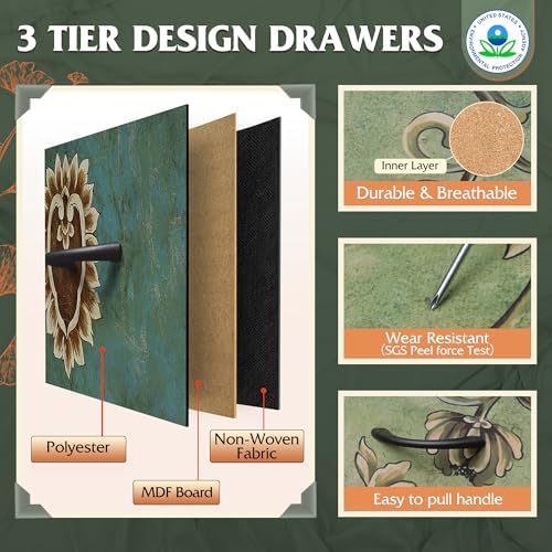 WLIVE Dresser for Bedroom with 6 Fabric Drawers, Floral Painted