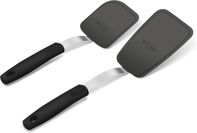 Unicook 2-Piece Small and Mini Silicone Spatula Set for Cooking and Baking
