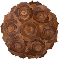 Round Floral Area Rug – Elegant Textured Rose Design – Soft Decorative Circle Mat with Non-Slip Backing for Living Room, Bedroom, Nursery, or Entryway (Brown_6x6 ft)
