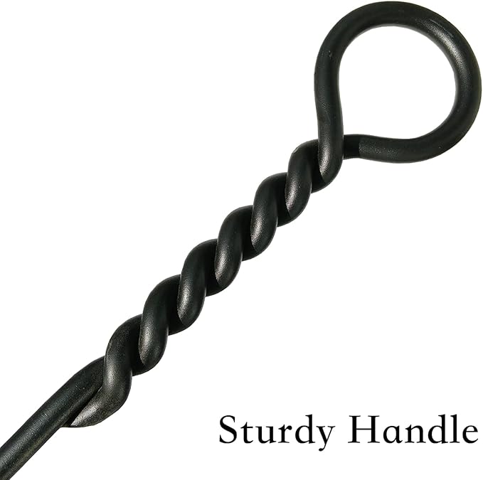 Stecoeico Fire Poker. 40 Inch, Strong & Sturdy and Durable One Piece Fire Pit Poker. Sturdy Extra Long Fireplace Poker with Strength. Perfect Fire Poker for Camping, Backyard Fire Pit and Fireplace.