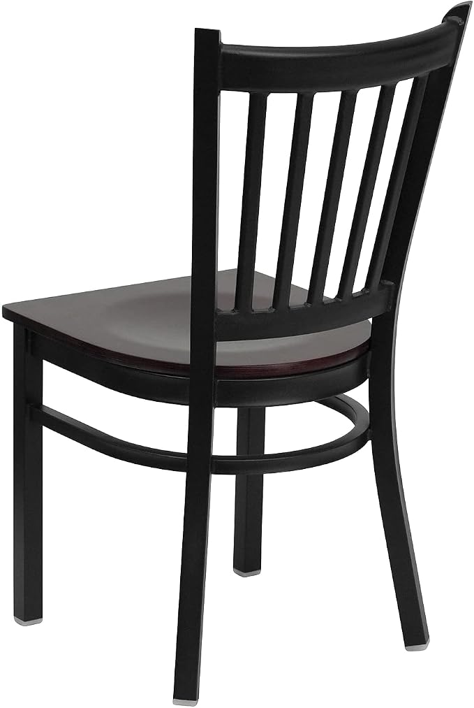 Flash Furniture 2 Pk. HERCULES Series Black Vertical Back Metal Restaurant Chair