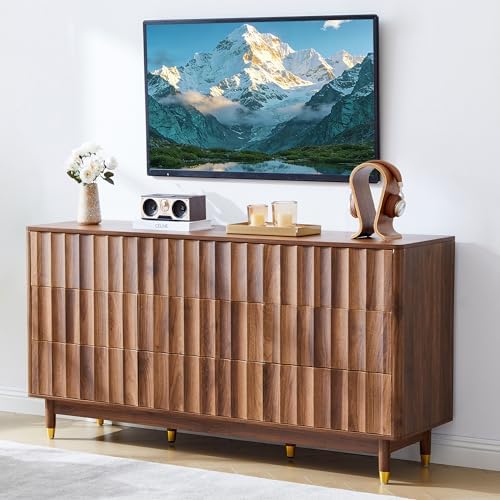 Bifins 60" Wide Fluted Dresser for Bedroom with 9 Drawers