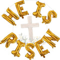 Easter-Balloon He Is Risen Gold Letter Balloons 9PCS 16in Foil Banner Easter Spring Party Decoration Celebration Mantle Fireplace Wall Backdrop Supply