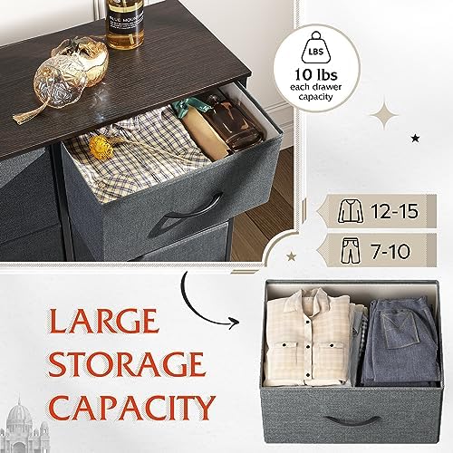 WLIVE Dresser for Bedroom with 6 Drawers, Dark Grey
