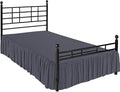 Ruffle Bed Skirt with Split Corners, Microfiber Dust Ruffled for a Perfectly Tailored Bedding Ensemble, Wrinkle and Fade Free, Easy Fit, Queen Size 21 Inch Drop, Dark Grey