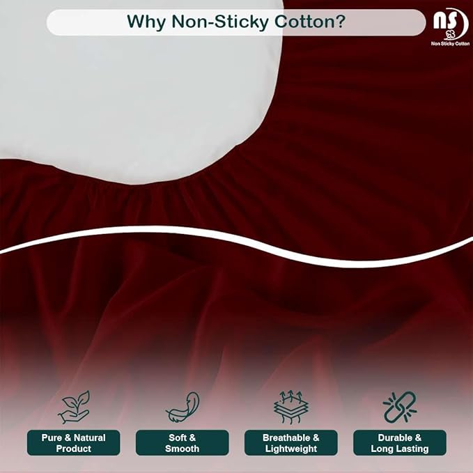 NON Sticky cotton Twin Size Sleeper Sofa Sheets, 4 Piece Egyptian Cotton Bed Sheet Set for Sofa Bed, 10" Deep Pocket for Pull Out Couch Mattress, 39" x 75", Burgundy Solid, Soft & Breathable