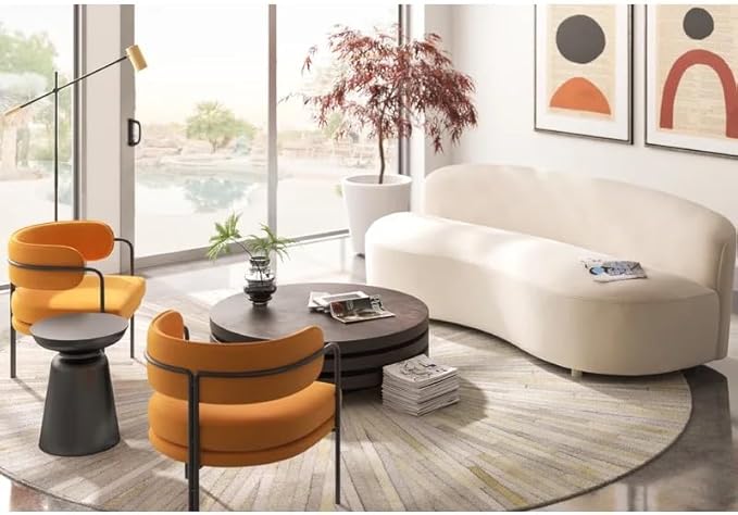 Faux Cowhide Round Area Rug | Non-Slip Leather Floor Carpet for Living Room, Bedroom, and Home Décor | Modern Stylish Accent Rug(White_4x4)
