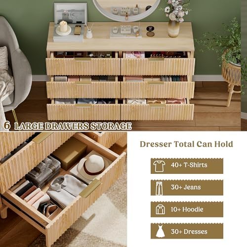 Modern Dressers and Nightstands Set 4-Piece, 2 Nightstands + 5 + 6-Drawers