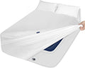 Moonsea Extra Deep Pocket Air Mattress King Sheet Set - 3Pcs Side Storage Pocket Fitted Sheet & Pillowcase King Size Deep Pocket Sheet Set Easily Fits 16in to 24in Pillow Top Air Bed Mattress-White