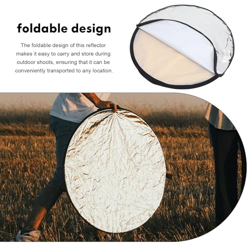 NUOBESTY 5-in-1 60cm Foldable Light Reflector Photography Reflective Board with Carry Bag Portable Photo Reflector Diffuser for Studio and Outdoor Lighting