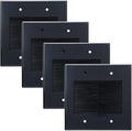 2 Gang Brush Wall Plate (Black, 4 Pack), Double Gang Cable Wall Plate for Power Cords, Low Voltage Cables and Wires in-Wall Hiding