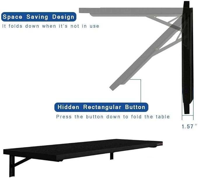 Need Wall Mounted Folding Table - Heavy Duty Small Fold Down Dining Table Length 30" Width 20" Perfect Addition to Home Office/Laundry/Home Bar/Kitchen & Dining Room AC15CB(L30 W20)
