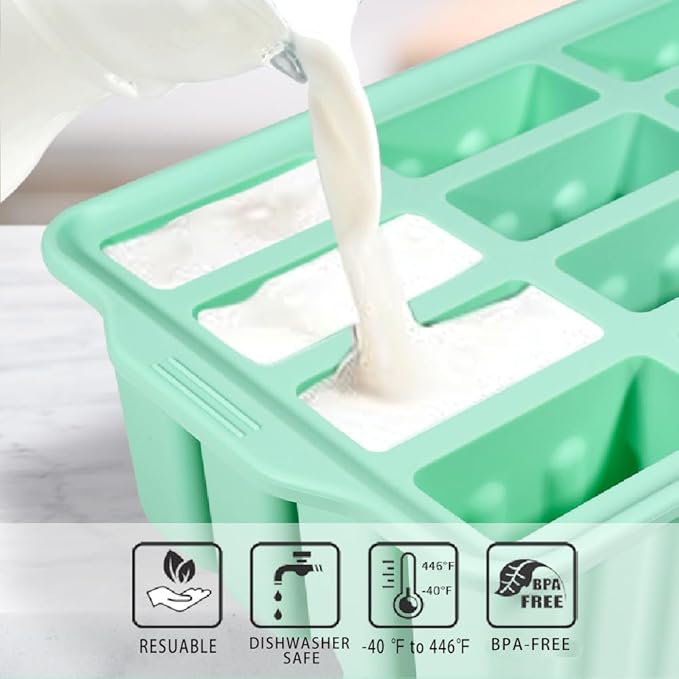 HoneTeek Silicone Popsicles Molds 12 Pieces, Popsicle Holders for Kids with 50 Wooden Sticks Cake Pop Molds, Ice Pop Mold BPA Free Easy Release,Ice Cream Molds Popsicle Maker for Toddlers