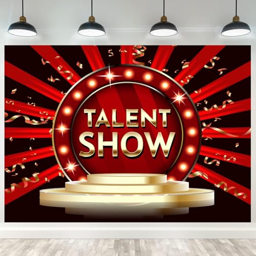 9x6ft Talent Show Backdrop Game Magic Music Dance Show Prom Background Kids Family Business Graduation Party Birthday Cake Table Banner Photoshoot Props - size: 9X6FT