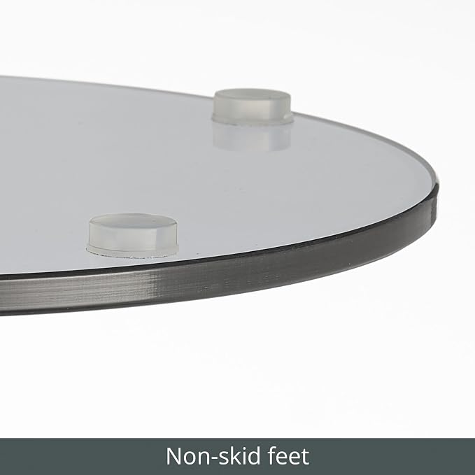 mDesign Glass Top Side/End Drink Table