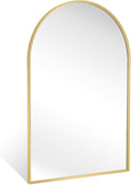 Arched Wall Mirror for Bathroom, 24"x36" Gold Mordern Metal Frame for Entryway Living Room Bedroom Wall Decor