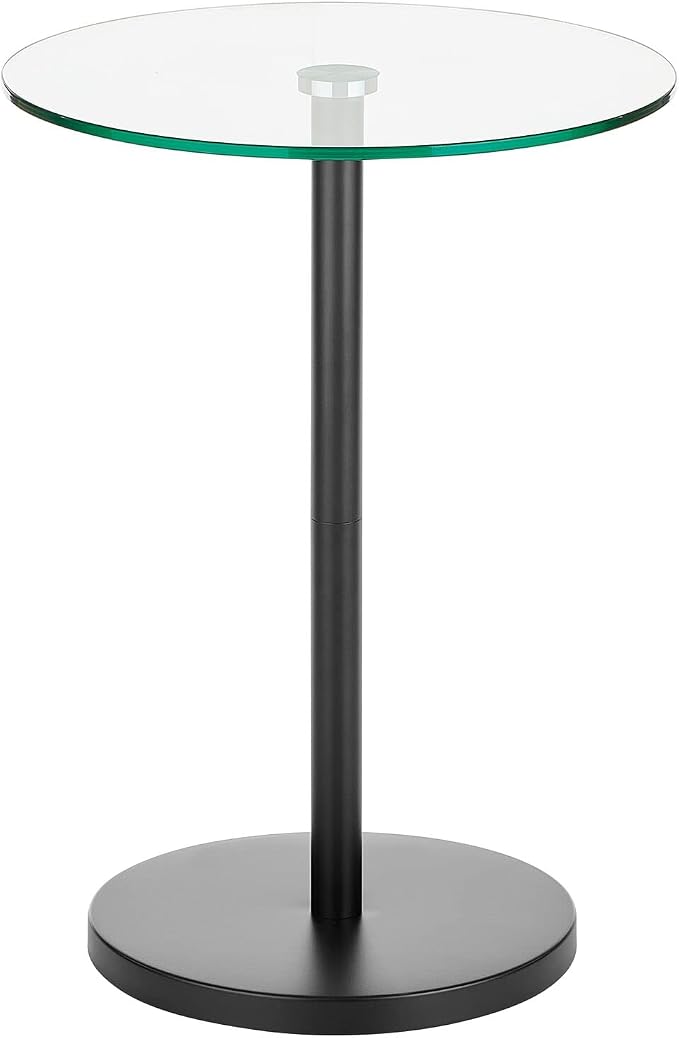 mDesign Glass Top Side/End Drink Table