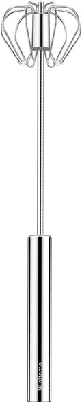NileHome Stainless Steel Whisk 10" Semi-Automatic Rotary Kitchen Whisk Kitchen Wisk Wire Whisks for Cooking, Whisking, Blending, Beating, Stirring