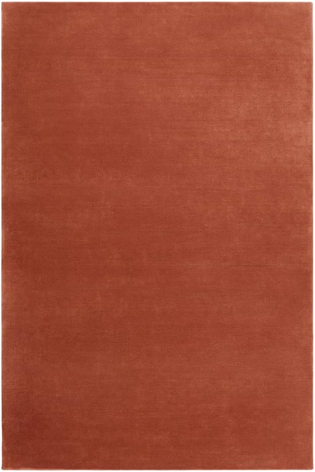 Hand-Tufted Wool Rectangle Area Rug – Soft Premium Wool Carpet for Living Room, Bedroom & Home Décor – 11X14 ft| Brick Red – Durable, Non-Slip Backing, Handcrafted Rug