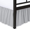 Shreem Linen Ruffled Bed Skirt with Split Corners, Gathered Style, 100% Microfiber, 15-Inch Drop, Dust Ruffle Bedskirt with Platform, King, Light Grey