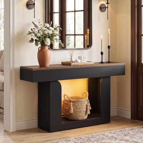 Homieasy Console Table, 47" Entryway Table with Charging Station