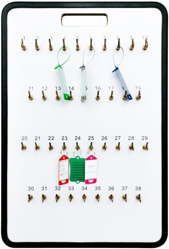 MICRO TEC Masonite Key Holder Wall Mount with 105 Spring Lock Hooks, 32" x 29.5" Heavy Duty Commercial Wall Key Organizer Rack for Dealership, Fleet, Garage, Office & Automotive Storage - Pack of 1