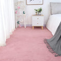Soft Cashmere Area Rug Luxury Bedside Carpet Bedroom Living Room Mats Solid Color Children's Room Rugs Runner Carpets Indoor Mats Home Décor White Gray Red 5' X 10'