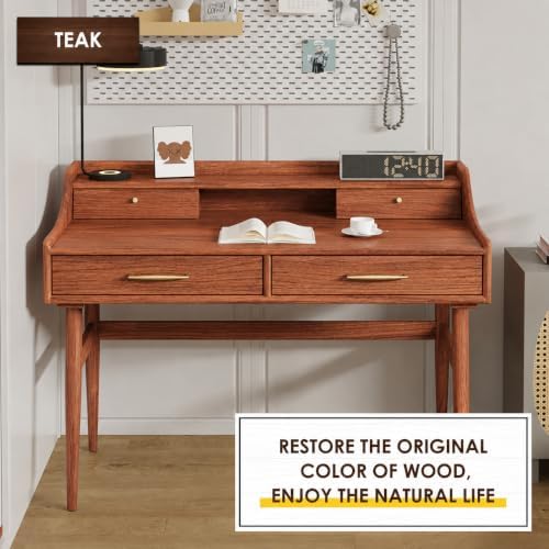 DWIL Water Based Wood Stain - Multiple Finishes, Fast Drying, Indoor and Outdoor Furniture, Wood Paneling, Cabinets and More, Low Odor ＆ Non-Toxic (8.5oz Teak)-with Tools