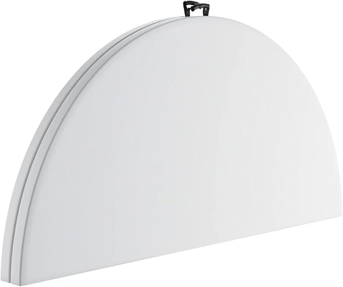 PRO&Family Commercial Round Folding Table, White Top, Powder-Coated Steel Frame, High-Impact Polyethylene Construction, Perfect for Wedding, Party, Shool, Church. (3, 72" Bi-Fold)