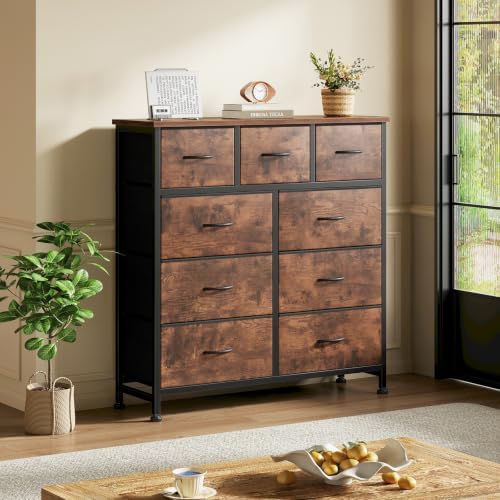 DUMOS Dresser for Bedroom, Storage Organizer with 9 Drawers