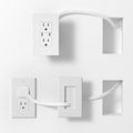 in Wall Cable Management Kit, 2 AC & 2 USB-C Ports Recessed Outlet Relocation kit,in Wall Power Kit with 9.8ft Extender for Unreachable Outlets,Hide TV Cords & Cables