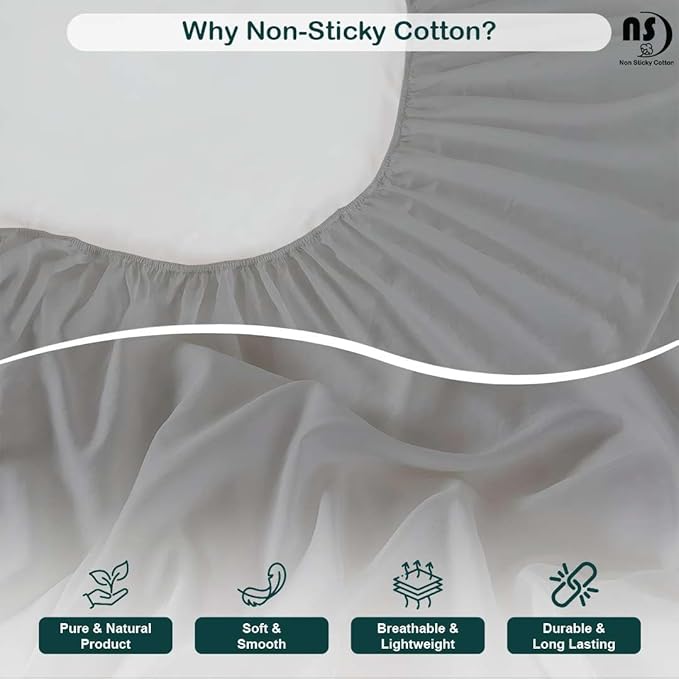 NON Sticky cotton Twin Size Sleeper Sofa Sheets, 4 Piece Egyptian Cotton Bed Sheet Set for Sofa Bed, 10" Deep Pocket for Pull Out Couch Mattress, 39" x 75", Light Grey Solid, Soft & Breathable