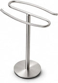 Brushed Nickel Hand Towel Holder Stand,13 Inch Free-Standing Towel Rack, SUS304 Stainless Steel Towel Bar Rack Stand, Tower Bar for Bathroom Kitchen Vanity Countertop…