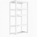 Bamboo Wall Blanket Ladder, 4-Tier Towel Racks, Bamboo Bath Towel Racks for Bathroom Wall Mounted, Decorative Blanket, Quilt, Towel, Scarf Ladder Shelves for Bathroom, Living Room, Bedroom，White