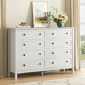 CARPETNAL 55" White Dresser for Bedroom with 8 Drawer & Deep Drawers