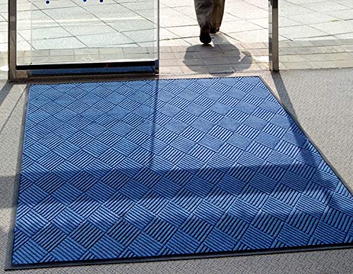 M+A Matting 208540410 WaterHog Diamond | Commercial-Grade Entrance Mat with Rubber Border – Indoor/Outdoor, Quick Drying, Stain Resistant Door Mat (Charcoal, 4' x 10')