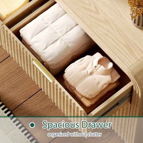 Ieejdn 47" Modern Chest of Drawer, 6 Deep Drawers,Clothes Organizer,Large Storage Cabinet for Living Room, Bedroom,Dresser TV Stand, Wood Drawer Organizer for Living Room, Hallway, Wood