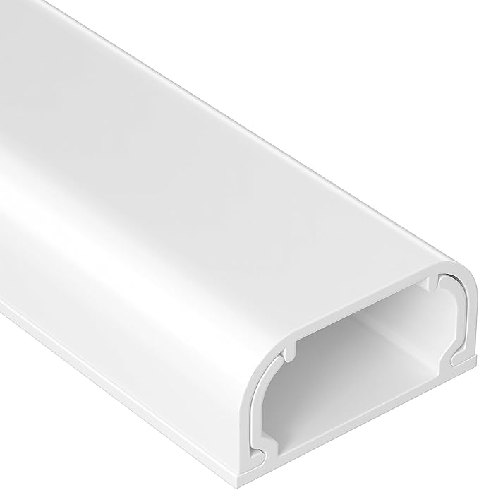 Wire Covers for 2 Cords TV on Wall, 47in Paintable Cable Hider, Medium Cable Management Kit, Cord Hiding for Wall White, W0.95in H0.47in