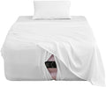Extra Deep Pocket Twin Sheet Set for Air Mattress, 3 Piece Air Bed Sheets Set with 18-24 Inches Depth, Soft & Breathable Inflatable Bed Sheet Set with Flat Sheet, Fitted Sheet and Pillowcase, White