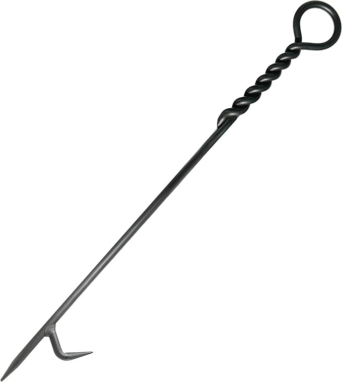 Stecoeico Fire Poker. 40 Inch, Strong & Sturdy and Durable One Piece Fire Pit Poker. Sturdy Extra Long Fireplace Poker with Strength. Perfect Fire Poker for Camping, Backyard Fire Pit and Fireplace.