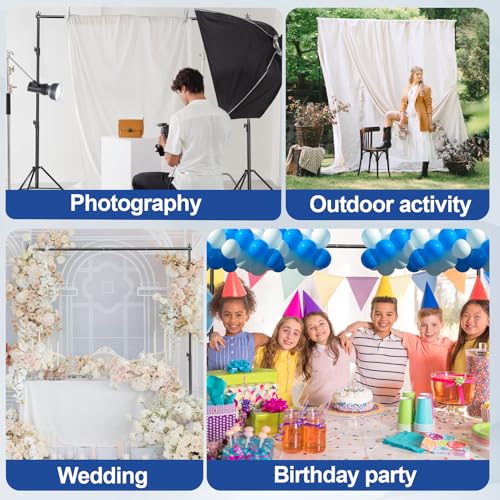 Photo Video Studio 10 x 10ft Heavy Duty Backdrop Stand, Adjustable Photography Background Support System Kit with Shock-Proof Spring, Carrying Bag, 6 Clamps - size: 10×10ft