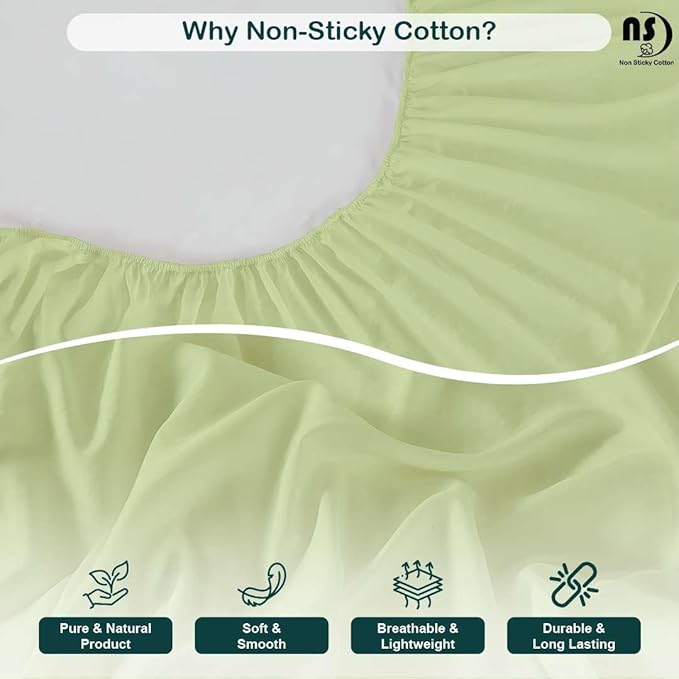 NON Sticky cotton Full Size Sleeper Sofa Sheets, 4 Piece Egyptian Cotton Bed Sheet Set for Sofa Bed, 8" Deep Pocket for Pull Out Couch Mattress, 54" x 75", Sage Solid, Soft & Breathable