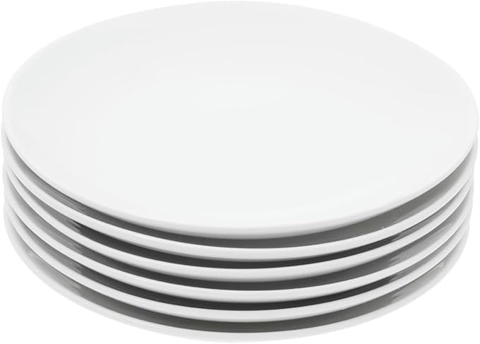 Miicol Ceramic Appetizer Plates Set of 6, White Dessert Plates 8 Inch