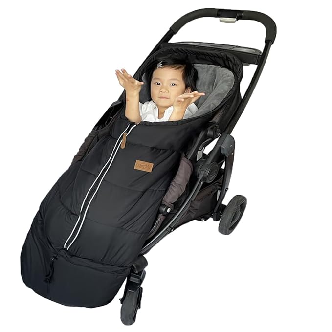 Length Ajustable Waterproof Stroller Winter Cover for All Stroller, Universal Stroller Winter Bunting Bag XL,Good for Infant to Y5 pre-School Kids