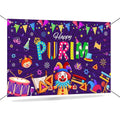 Mocsicka Happy Purim Banner Backdrop Jewish Carnival Purim Party Background Decorations Outdoor Indoor Photo Booth Props 70.8 x 43.3 Inch 70.8 x 43.3 Inch