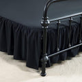 Bed Skirt Twin Size Ruffled Bed Skirt with Split Corners, 12 Inch Drop Dust Ruffle Bed Skirt with Platform, Black