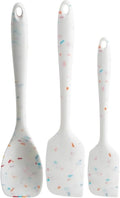 Trudeau Confetti Silicone Utensil Set – 11" Spatula, 11" Spoonula & 8" Small – Reinforced hybrid flexible silicone, BPA-free, heat resistant to 428°F, ergonomic & dishwasher safe.
